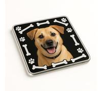 Custom Acrylic Coaster Gift with Paw Print Joy Design - Pet Photo Keepsake for Dog Lovers - Personalised Home Accessory