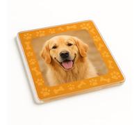 Custom Acrylic Coaster Gift with Pawprints Embrace Design - Pet Lover's Home Decor for Dog Celebration
