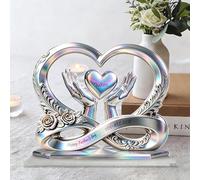 Custom Acrylic Heart Infinity Sign, Personalized Hands Holding Heart Plaque, Personalized Acrylic Family Infinity Sign with Kids Names, Fathers Day Keepsake Decor Gifts for Daddy Dad Grandpa