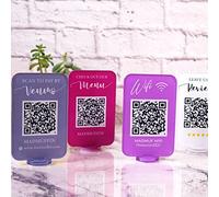 Custom Acrylic Mini Wifi Sign Board Qr Code Social Media Business Board with Stand Scan to Pay Guest Wifi Password for Shop
