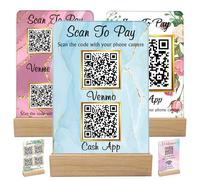 Custom Acrylic Multi QR Code Sign for Business Personalised Venmo Zelle Cashapp Paypal Scan to Pay QR Display Social Media Wifi QR Code Plaque for Salon Beauty Store-Vertical-2QR