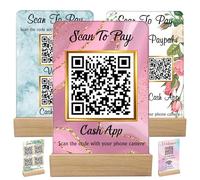 Custom Acrylic Multi QR Code Sign for Business Personalised Venmo Zelle Cashapp Paypal Scan to Pay QR Display Social Media Wifi QR Code Plaque for Salon Beauty Store-Vertical-1QR