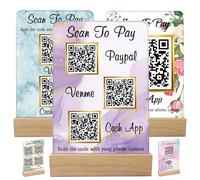 Custom Acrylic Multi QR Code Sign for Business Personalised Venmo Zelle Cashapp Paypal Scan to Pay QR Display Social Media Wifi QR Code Plaque for Salon Beauty Store-Vertical-3QR