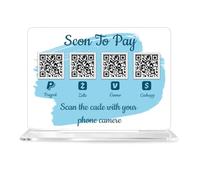 Custom Acrylic QR Code Sign for Business, Personalized QR Pay Sign