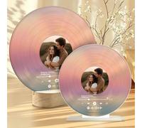 Custom Acrylic Vinyl Record with Photo | Personalized Vinyl Record Plaque with Spotify Code,Custom Picture Gift for Anniversary Birthday Valentine's Day Couple Friend