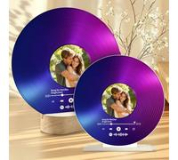 Custom Acrylic Vinyl Record with Photo | Personalized Vinyl Record Plaque with Spotify Code,Custom Picture Gift for Anniversary Birthday Valentine's Day Couple Friend
