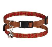 Custom Adjustable Nylon Embroidery Kitten Puppy Collar Necklace For Small Dogs And Cats Chihuahua Poodle Pomeranian,Brown,20-30cm