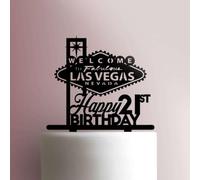 Custom Age Welcome to Fabulous Las Vegas Happy BirthdayAcrylic Cake Topper 3mm Thick Premium Laser Cut Cake Decoration for Birthday, Wedding, Baby Shower & Party Cakes Durable Reusable