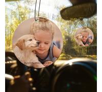 Custom Air Fresheners with Picture,Double-sided Custom Photo Air Freshener,Personalized Car Mirror Decor Hanging,Car Hanging Ornament (Round, Various scents)