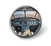 Custom Airplane Cockpit Lapel Pin Aluminum Alloy Button Badge Personalized Exquisite Brooch Classic Mini Pin 1 Inch for Backpacks Hat Suit Jacket Clothing Decoration