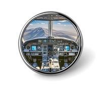 Custom Airplane Cockpit Lapel Pin Aluminum Alloy Button Badge Personalized Exquisite Brooch Classic Mini Pin 1 Inch for Backpacks Hat Suit Jacket Clothing Decoration