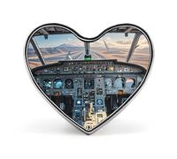 Custom Airplane Cockpit Lapel Pin Aluminum Alloy Button Badge Personalized Heart Exquisite Brooch Classic Mini Pin for Backpacks Hat Suit Jacket Decoration