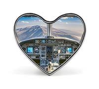 Custom Airplane Cockpit Lapel Pin Aluminum Alloy Button Badge Personalized Heart Exquisite Brooch Classic Mini Pin for Backpacks Hat Suit Jacket Decoration