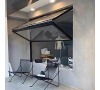 Custom Aluminum Alloy Concession Window 5mm Tempered Glass Up & Down Folding Design Locking Handle Ideal for Food Trucks Outdoor Kitchens & Bars (28x36in/71x91cm)