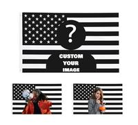 Custom American Flag, 3x5 Feet Personalised USA Flag, Personalized Tapestry, Photo Design Gifts for Home, Dorm, Garden Decoration, Personalized Flags Design Your Image Funny Tapestry Poster (Black)