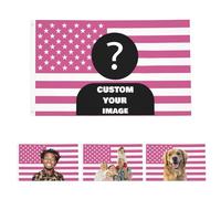 Custom American Flag, 3x5 Feet Personalised USA Flag, Personalized Tapestry, Photo Design Gifts for Home, Dorm, Garden Decoration, Personalized Flags Design Your Image Funny Tapestry Poster (Pink)