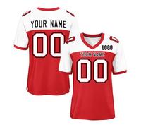 Custom American Football Jersey for Men Women Youth Personalised Athletic Mesh Football Shirt with Name Number Retro Striped Short Sleeves Breathable and Lightweight Sportswear for Training