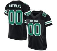 Custom American Football Jersey for Men Women Youth Personalised Athletic Mesh Football Shirt with Name Number Retro Striped Short Sleeves Breathable and Lightweight Sportswear for Training