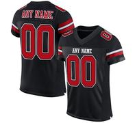 Custom American Football Jersey for Men Women Youth Personalised Athletic Mesh Football Shirt with Name Number Retro Striped Short Sleeves Breathable and Lightweight Sportswear for Training