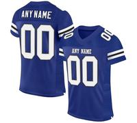 Custom American Football Jersey for Men Women Youth Personalised Athletic Mesh Football Shirt with Name Number Retro Striped Short Sleeves Breathable and Lightweight Sportswear for Training