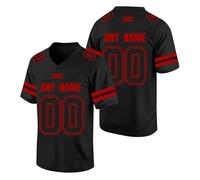 Custom American Football Jersey, Personalised T-Shirt with Your Name & Number, Breathable Mesh Training Sports Top for Men Women Youth, V-Neck Team Uniform, Multiple Colours