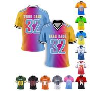 Custom American Football Jersey Personalised Team Name Number Tops Customised Football Shirt for Men Youth Women Kids, Gradient