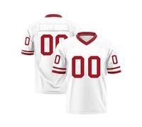 Custom American Football Jersey Printed Team Logo Name Number Sports Breathable Quick Dry T Shirt Personalized Jerseys for Men Women Youth Preschool White