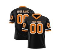 Custom American Football Jersey Printed Team Logo Name Number Sports Breathable Quick Dry T Shirt Personalized Jerseys for Men Women Youth Preschool Saffron