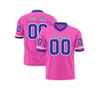 Custom American Football Jersey Printed Team Logo Name Number Sports Breathable Quick Dry T Shirt Personalized Jerseys for Men Women Youth Preschool Hot Pink