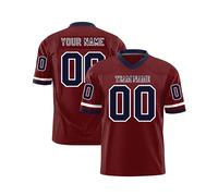 Custom American Football Jersey Printed Team Logo Name Number Sports Breathable Quick Dry T Shirt Personalized Jerseys for Men Women Youth Preschool Wine