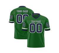 Custom American Football Jersey Printed Team Logo Name Number Sports Breathable Quick Dry T Shirt Personalized Jerseys for Men Women Youth Preschool Dark Green