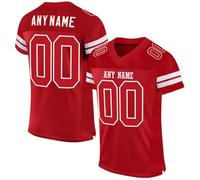 Custom American Football Jersey Uniforms with Team Name Number, Personalised Football Jersey for Men/Women/Boys/Girls, Mens Oversized T-Shirt American Football Style Top Jersey Team Shirt S-7XL