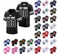 Custom American Football Jersey with Your Name Number Logo Team, Personalised American Football Clothing for Men Women Adult Youth, Breathable Mesh Short Sleeves Football Jersey