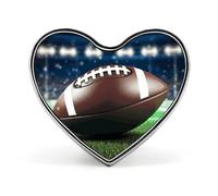 Custom American Football Lapel Pin Aluminum Alloy Button Badge Personalized Heart Exquisite Brooch Classic Mini Pin for Backpacks Hat Suit Jacket Decoration