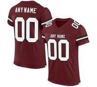 Custom American Football Replica Team Jersey Stripe Printed with Name Number Personalized Rugby Uniform for Men Women Boys Girls