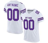 Custom American Football Replica Team Jersey Stripe Printed with Name Number Personalized Rugby Uniform for Men Women Boys Girls