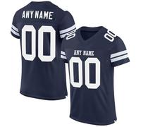 Custom American Football Replica Team Jersey Stripe Printed with Name Number Personalized Rugby Uniform for Men Women Boys Girls