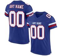 Custom American Football Replica Team Jersey Stripe Printed with Team Name Number Sports Rugby T-Shirt for Men Women Kid Youth