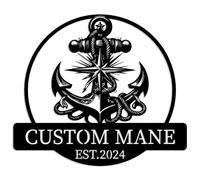 Custom Anchor Metal Wall Art,Personalized GPS Anchor Compass Metal Wall Art,Personalized Nautical Name Sign,Boating Anchor Metal Sign, Anchor Name Sign, Anchor Wall Hanging Decor, Anchor Gifts