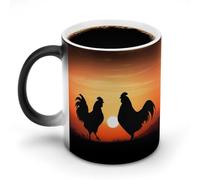 Custom Animal Chickens Magic Color Changing Mug 11 Oz Heat Sensitive Ceramic Coffee Cup Black Mug Reveals Fun Secret Design with Heat Christmas Birthday Gift Idea for Coffee Lovers