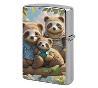 Custom Animal Family Lighter Case Personalized Metal Lighter Cover Holder Reusable Shockproof Protective Lighters Without Insert Gift for Men Women Dad Husband
