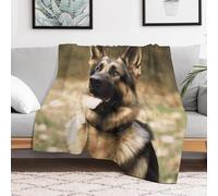 Custom Animal German Shepherd Flannel Fleece Throw Blanket 60x80 Inch Soft Cozy Throws for Couch Sofa Bed Farmhouse Blankets Comfort Decorative Bedtime Blanket Lightweight All Season Easy Care