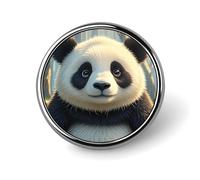 Custom Anime Panda Lapel Pin Aluminum Alloy Button Badge Personalized Exquisite Brooch Classic Mini Pin 1 Inch for Backpacks Hat Suit Jacket Clothing Decoration