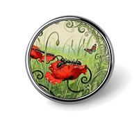 Custom Ant Petal Line Pins 1 in Personalized Collar Brooch Pin Vintage Badge for Bags Hats Jackets Backpacks Suits Shirts Clothes Decoration Jewelry Collection Gifts for Women Men-Round