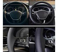 Custom Anti-Slip Microfiber Leather Car Steering Wheel Cover For BMW E46 E39 330i 540i 525i 530i 330Ci M3 Wrap Hand Stitching(Black)