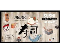 Custom Any Size Photo Wallpaper Hand-Painted Japanese Cuisine Sushi Background Wall-400Cm×280Cm