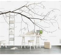 Custom Any Size Photo Wallpaper Nordic Modern Hand-Painted Branches and Dead Trees Decorative Background Wall - 430Cm×300Cm