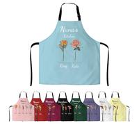 Custom Apron for Women with Birth Month Flower, Personalized Name Aprons with Pockets, Custom Mom Gifts, Grandma Gifts, Mothers Day Gifts for Women, Birthday Gifts For Mama for Cooking Kitchen Baking