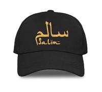 Custom Arabic Name Cap - Black Gold - K - Design Your Own Hat - Customised Name Printed Cap - Personalised Arabic Name Hat - Arabic Gifts - Eid Birthday Mens Baseball Caps - Muslim Presents