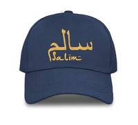 Custom Arabic Name Cap - Navy Gold - K - Design Your Own Hat - Customised Name Printed Cap - Personalised Arabic Name Hat - Arabic Gifts - Eid Birthday Mens Baseball Caps - Muslim Presents